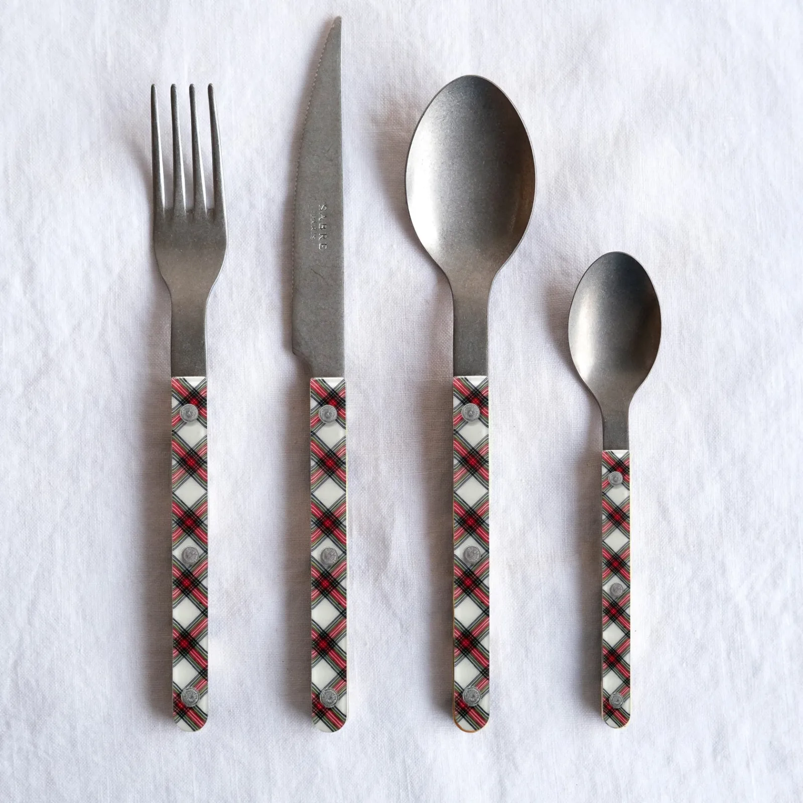 Sabre Paris Bistrot Vintage Tartan, Blanc Best Sale