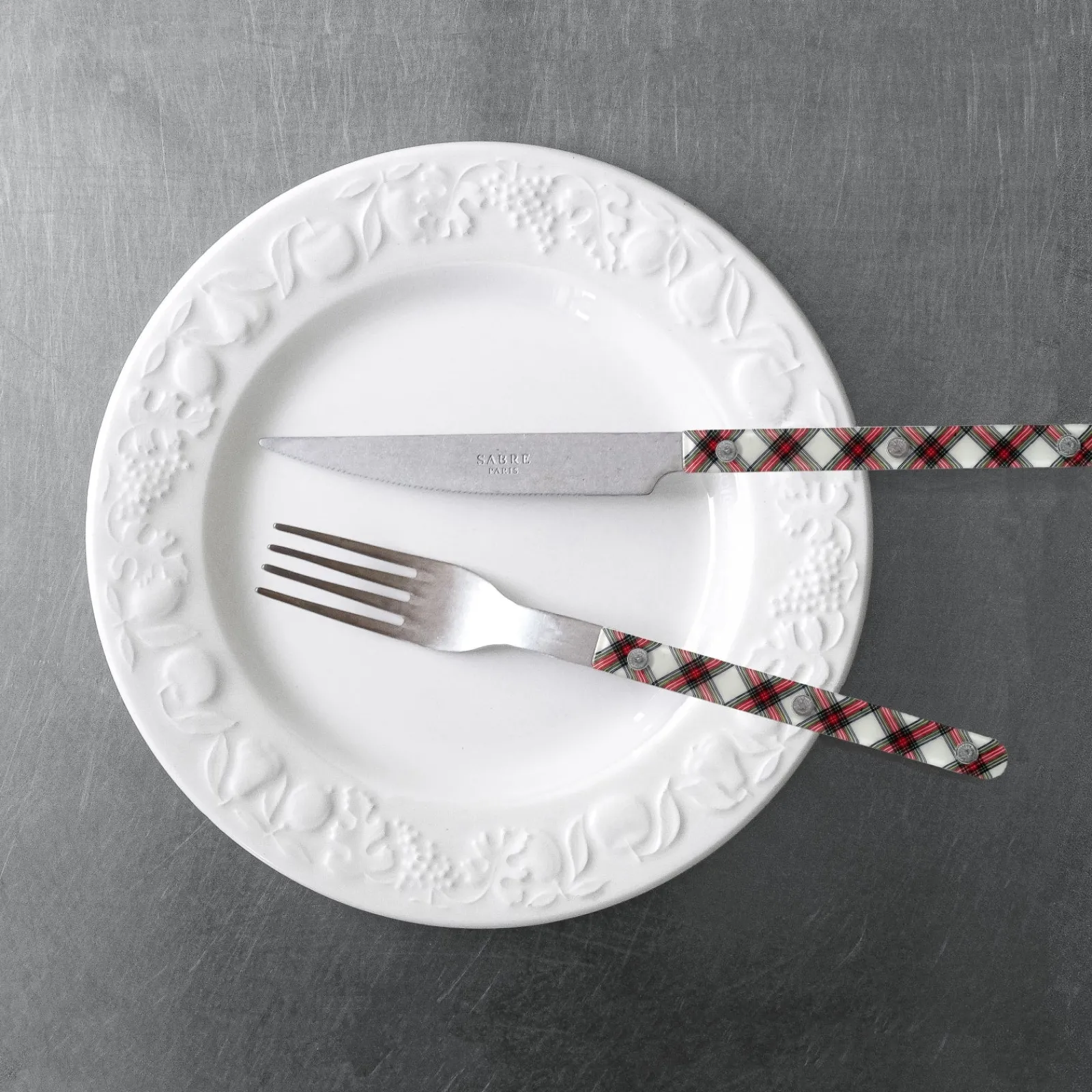 Sabre Paris Bistrot Vintage Tartan, Blanc Best Sale