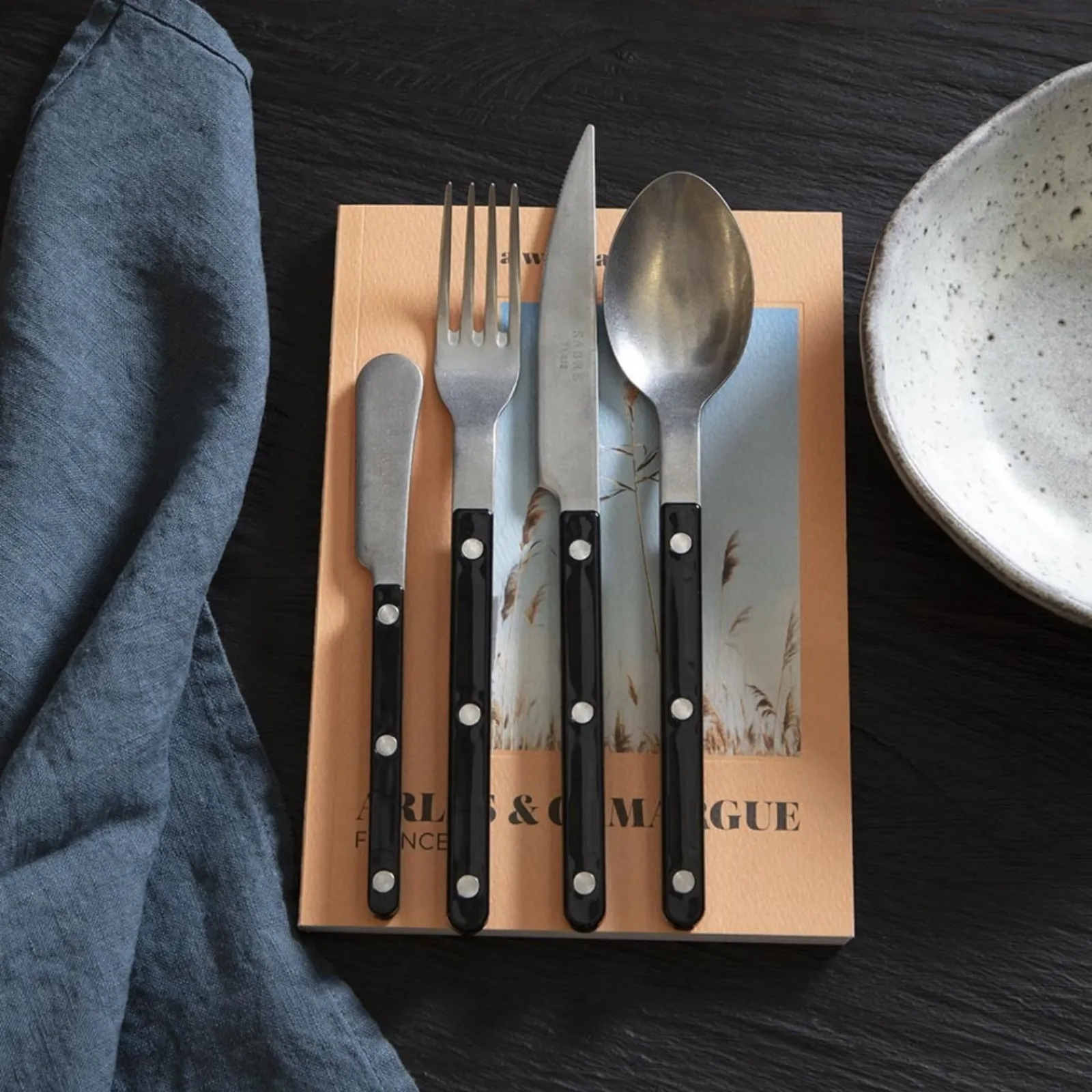 Sabre Paris Bistrot Vintage Uni, Noir Hot